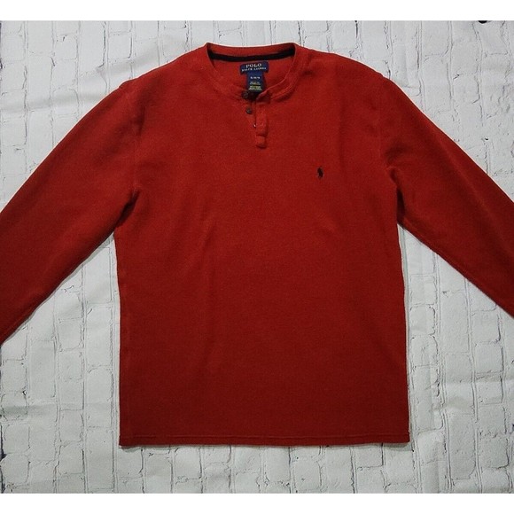 Ralph lauren Polo Button Up red Thermal Shirt XL - Picture 3 of 6